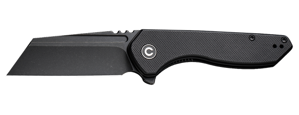 Civivi Knives C23036-1 ExOne  2.94" Folding Reverse Tanto Plain Black Stonewashed Nitro-V Steel Blade, Black Textured G10 Handle