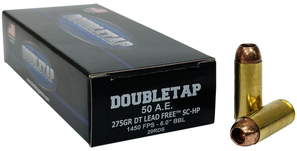 DoubleTap Ammunition 50AE275X DT Lead Free  50AE 275gr 20 Per Box/25 Case