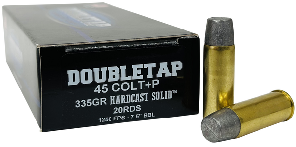 DoubleTap Ammunition 45P335HC   45Colt+P 335gr Hard Cast Solid 20 Per Box/25 Case