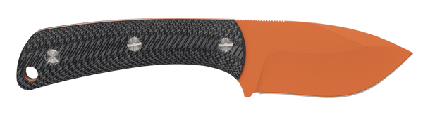 Browning 3220499B Back Country  Small 2.75" Fixed Deep Belly Skinner Plain Blaze Orange Ceramic D2 Steel Blade, Black G10 Handle