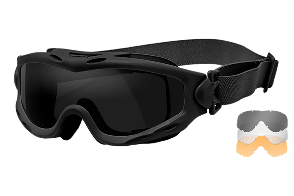 Wiley X SP293B Spear Goggles Smoke Gray/Clear/Light Rust Lens Matte Black Frame