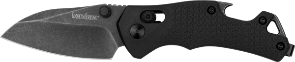 Kershaw 8337 Craze  EDC 2.35" Folding Reverse Tanto Plain Blackwash 8Cr13MoV SS Blade, Black Textured GFN Handle