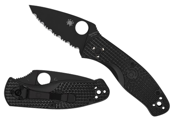 Spyderco C136PBBK Persistence Lightweight 2.75" Folding Plain Black Oxide 8Cr13MoV SS Blade/Black Bi-Directional Texturing FRN Handle Includes Pocket Clip