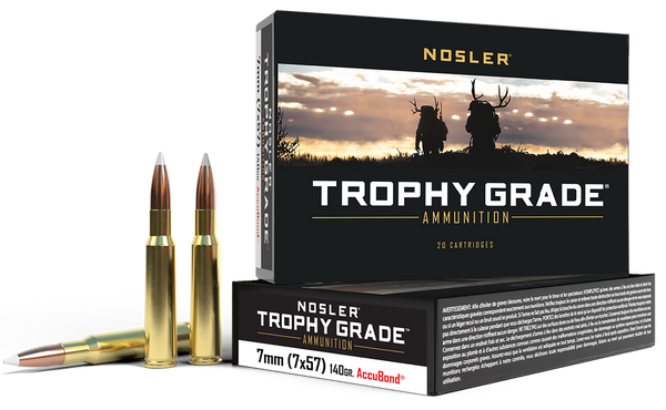 Nosler 47118 Trophy Grade  7x57mmMauser 140gr Nosler AccuBond 20 Per Box/10 Case