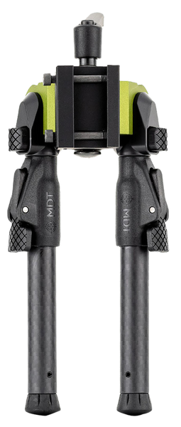 Mdt Sporting Goods Inc 105561GRN GRND-POD  Green/Black 4.50"-9" Carbon Fiber/Aluminum, Adj. Throw Lever, 4 Leg Postitions, Fits ARCA Rail & RRS Dovetail