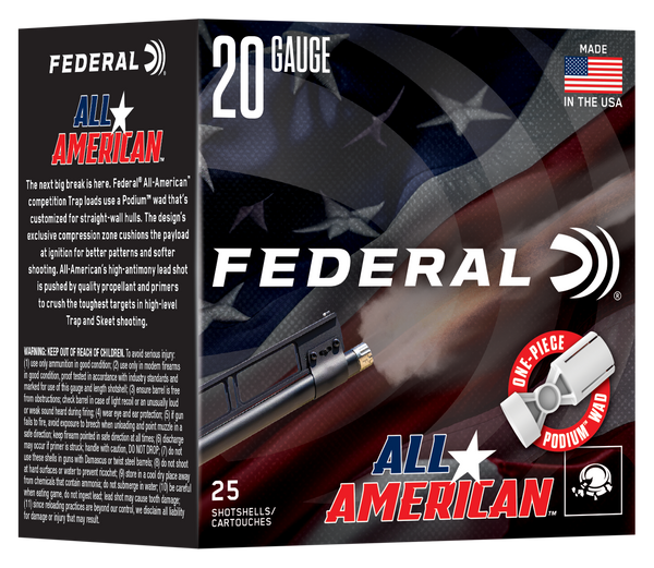 Federal FAA208   20Gauge 2.50" 7/8oz 8Shot 25 Per Box/10 Case
