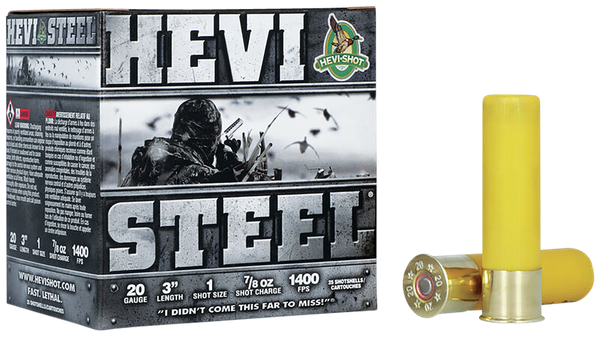 HEVI-Shot HS62001 HEVI-Steel  20Gauge 3" 7/8oz 1Shot 25 Per Box/10 Case