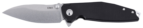 CRKT 2540 IBISD  EDC 3.09" Folding Plain Stonewashed D2 Steel Blade, Black G10 Handle