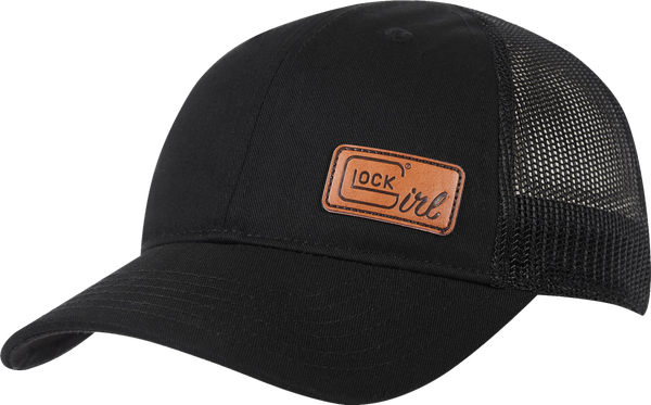 Glock AP96239 Ponytail Hat  Black Leather Glock Girl Patch