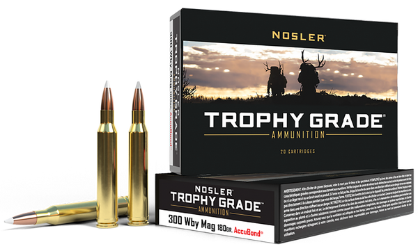 Nosler 48643 Trophy Grade  300WthbyMag 180gr Nosler AccuBond 20 Per Box/10 Case