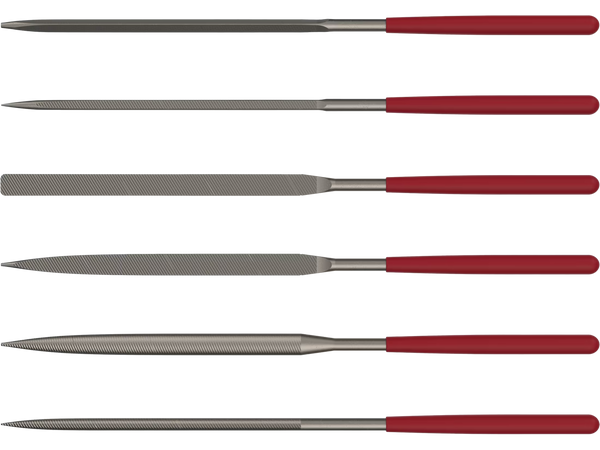 Birchwood Casey GSFS Gunsmithing File Set Red/Silver Carbon Steel 5.50" Long