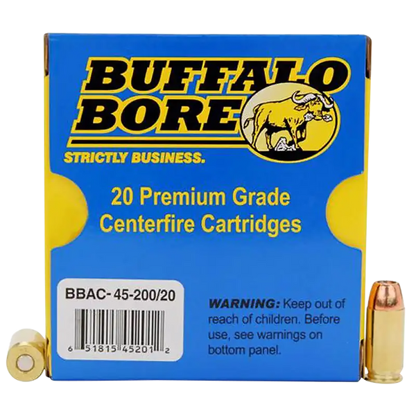 Buffalo Bore Ammunition 4520020 Personal Defense Strictly Business 45ACP +P 200gr Jacket Hollow Point 20 Per Box/12 Case