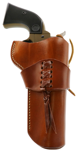 Galco WWR320 Wrangler  OWB Tan Leather Belt Loop Fits Ruger Wrangler Right Hand Compatible w/ Wrangler Cartridge Belt