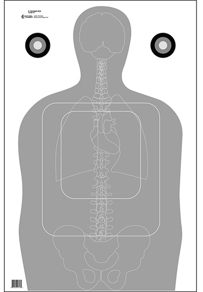Action Target FTQ15ANTAV2100 Qualification  Silhouette/Vitals Paper 23" x 35" Gray/White 100 Per Box