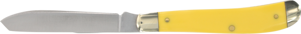 Old Timer 1180011 Gunstock Trapper 3" Plain Stainless Steel Blade Yellow
