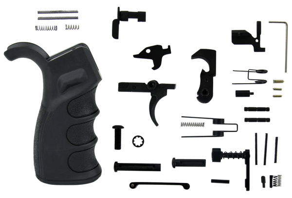 TacFire LPK02USAB Lower Parts Kit  AR-15 Black PGAR-B Grip Black