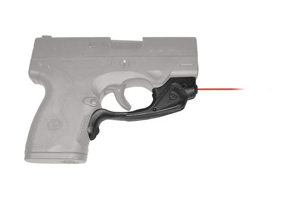 Crimson Trace Laser for the Beretta Nano. The pressure activation switch is located directly below the trigger guard for seamless activation upon drawing from your holster.