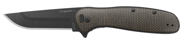 Outdoor Edge Razor Vx2 3" Fldr - Brown Micarta Spring Assist