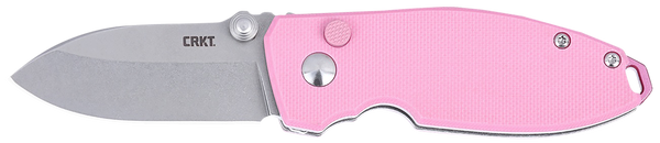 Crkt Squid 2.2" Fine Edge - Rose Quartz/ss Button Lock D2!