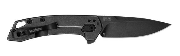 Kershaw  Radar  2.90" Folding Drop Point Plain Black Oxide Blackwash 8Cr13MoV SS Blade & Stainless Steel Handle Includes Pocket Clip