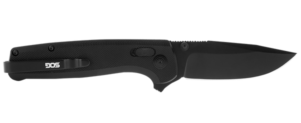 S.O.G SOGTM1027CP Terminus XR 2.95" Folding Clip Point Plain Black TiNi D2 Steel Blade Black G10 Handle Includes Pocket Clip