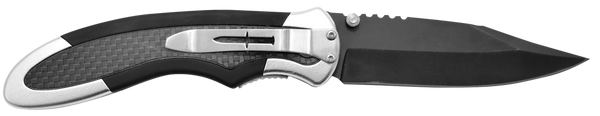 Camillus 19079 Chameleon  3.50" Folding Drop Point Plain Black Carbonitride Titanium AUS-8A SS Blade, Carbon Fiber/Aluminum Handle