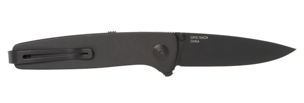 S.O.G SOG11150143 Twitch III 3.10" Folding Drop Point Plain Black TiNi 154CM SS Blade, Black Aluminum Handle