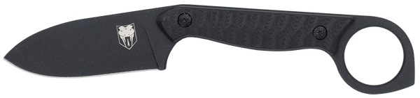 CobraTec Knives CTWLTBLK Wolfteeth  EDC 2.75" Folding Drop Point Plain Black 14C28N Steel Blade, 4.25" Black Textured G10 Scales Handle