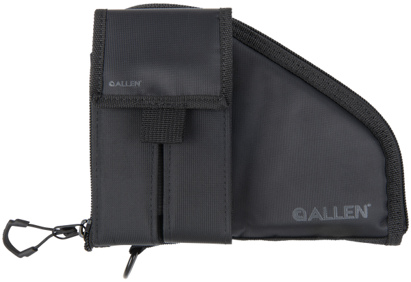 Allen 78-7 Pistol Case  W/Mag Pouch Black Nylon Fits Compact Handguns