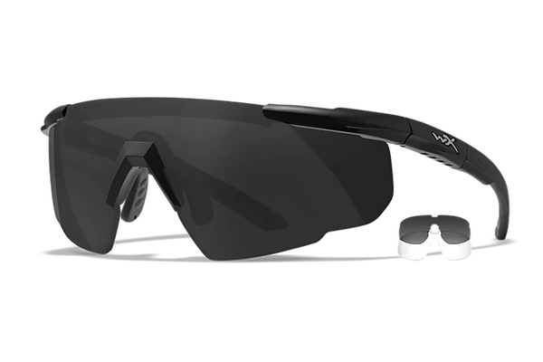Wiley X 315 Saber Advanced  Smoke Gray/Clear Lens Polycarbonate Black Frame
