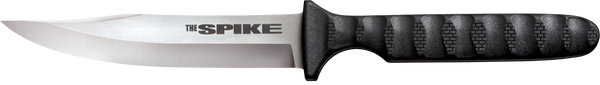 Cold Steel CS-53NBS Spike  4" Fixed Bowie Plain 4116 Stainless Steel Blade/Black Scalloped Griv-Ex Handle Includes Sheath