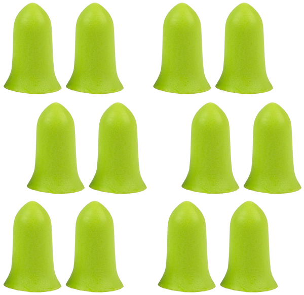 Ultrx Tapered Foam Ear Plugs - 6-pack Lime Green