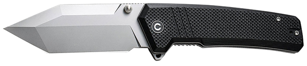 Civivi Knives C23024-1 Bhaltair  3.98" Folding Tanto Plain Stonewashed 14C28N Steel Blade, Black Textured G10 Handle