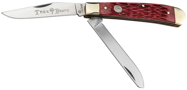 Boker 110825 Trapper 2.0 Clip Point/Spey Plain D2 Steel Blade Red Jigged Bone Handle