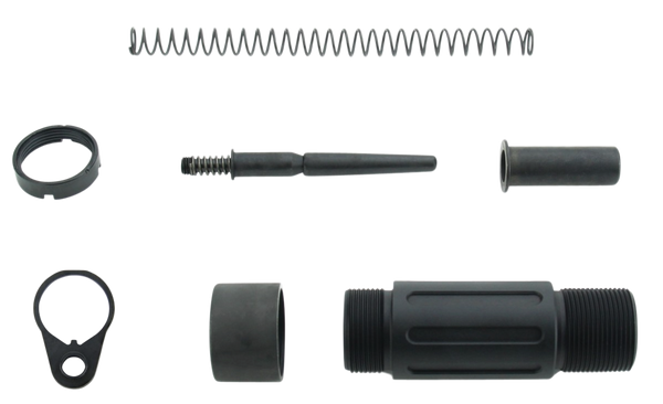 TacFire MAR139C Short Buffer Tube System  Black Anodized Aluminum with QD End Plate for AR Pistol Platform