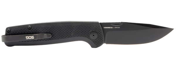 S.O.G SOGTM1005BX Terminus SJ 2.90" Folding Clip Point Plain Stonewashed Cryo D2 Steel Blade/ Blackout G10 Handle Includes Belt Clip
