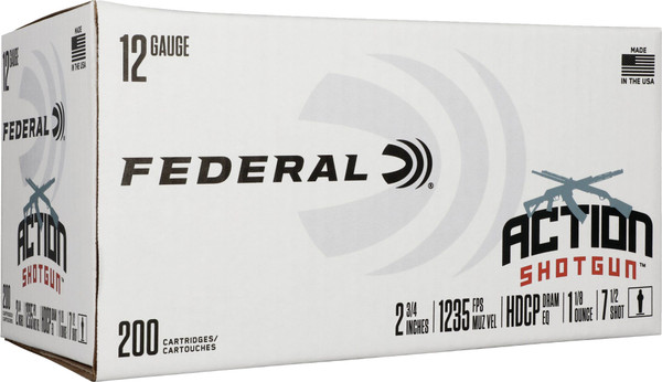 Fed Actn 12ga 2.75" #7.5 200rd