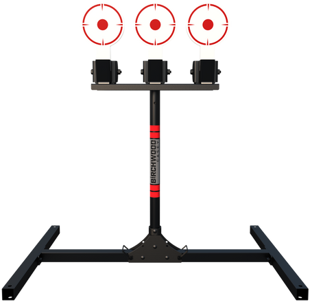 Birchwood Casey 3TPR 3 Spring Loaded Self Resting Targets Plate Rack Black/Red AR500 Steel 0.37" Thick Standing