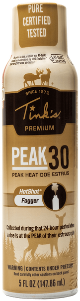 Tinks Peak30 Premium Deer Lure - Estrus Fogger 5oz. Aerosol