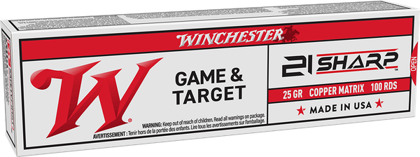 Winchester Usa 21 Sharp 25gr - Lead Free 1725fps 100rd 20bx/c