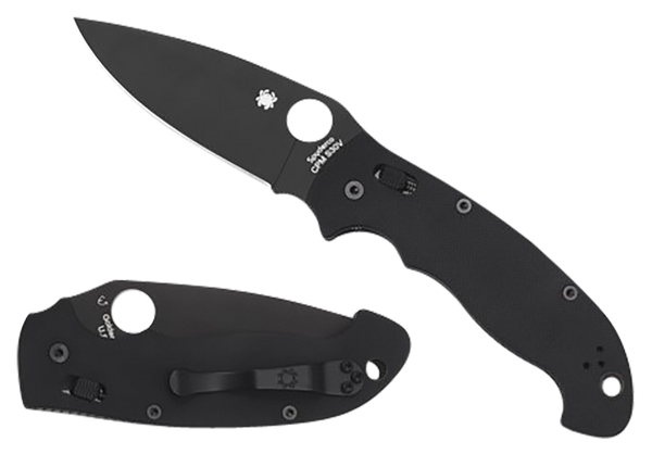 Spyderco C95GPBBK2 Manix 2  XL 3.85" Folding Plain Black DLC CPM S30V SS Blade/Black Textured G10 Handle Includes Pocket Clip