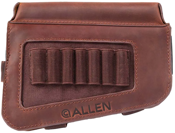Allen 8519 Westcliff Buttstock Cartridge Carrier 7rd Leather Rifle Buttstock Mount Features Raised Cheek Piece