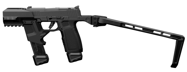 Tyrant CNC TDP365TWSBLK   Black Aluminum/Polymer Folding Fits Sig P365