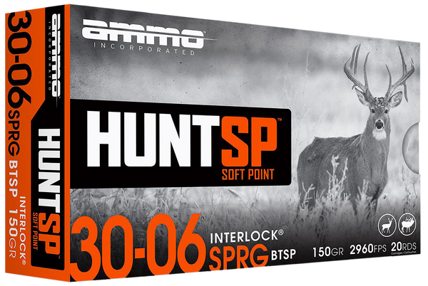 Ammo Inc 3006150SPA20 Hunt  30-06Springfield 150gr Soft Point 20 Per Box/10 Case