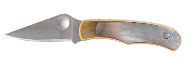 Spyderco C133AP Bug  1.25" Folding Plain Stonewashed 12C27 Sandvik Blade, Abalone/Nickel Handle