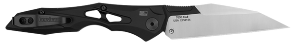 Kershaw 7650 Launch 13 Automatic 3.50" Folding Wharncliffe Plain Black Cerakote w/Satin Grind CPM 154 SS Blade, Black Anodized Aluminum Handle