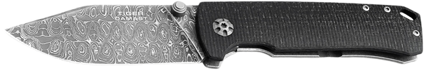 Boker 111103DAM Tiger-Damast  Pocket 3.35" Damascus Blade Micarta Handle