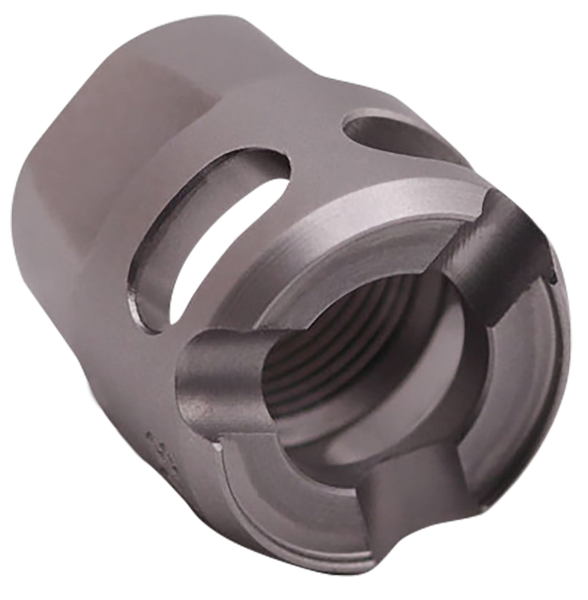 True Precision Inc TPYMICROSS Micro Compensator Y-Type Satin Stainless 416R Stainless Steel 1/2"x28 Threads 9mm/380 ACP