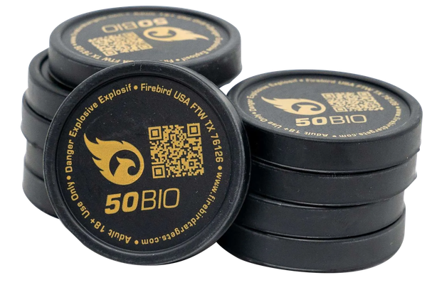Firebird USA 50BIO 50BIO  Moving Trajectory/Static White Smoke Universal Firearm 50mm 10 Pk.