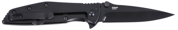 CRKT 7600K SLAG  EDC 2.95" Folding Plain Black Oxide D2 Steel Blade, Black Stainless Steel Handle